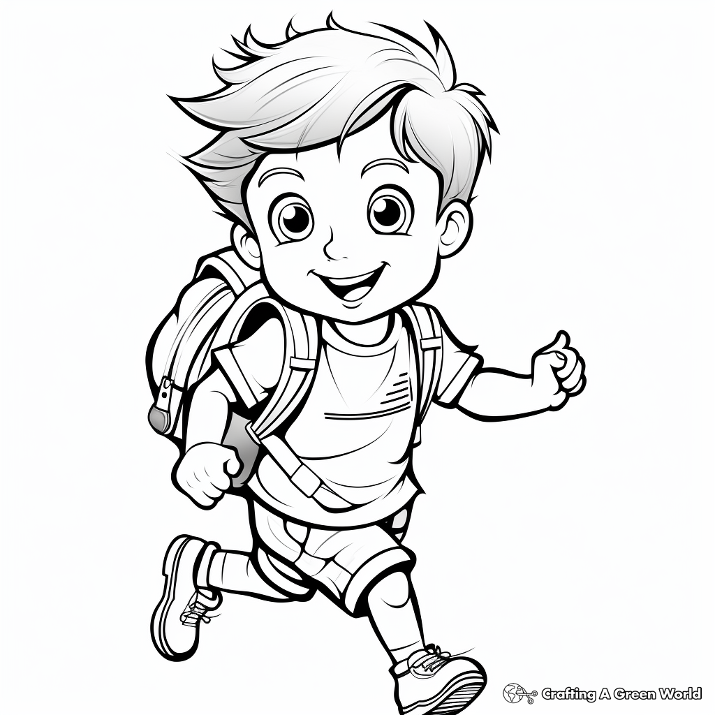 Getting Ready for First Day of School Coloring Pages 4