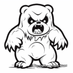 Ghost Bear Halloween Coloring Sheets 1