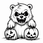 Ghost Bear Halloween Coloring Sheets 2
