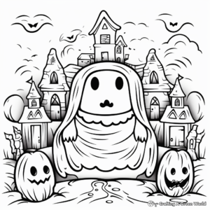 Ghostly Graveyard Coloring Pages for a Scary Halloween 1
