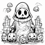 Ghostly Graveyard Coloring Pages for a Scary Halloween 3