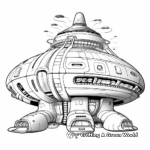 Giant Alien Spaceship: World Invader Coloring Pages 2