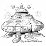 Giant Alien Spaceship: World Invader Coloring Pages 4