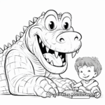Giant Alligator Coloring Pages for Kids 1