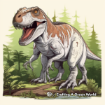 Giganotosaurus Dinosaur Strolling Through the Jungle Coloring Pages 1
