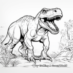 Giganotosaurus Dinosaur Strolling Through the Jungle Coloring Pages 2