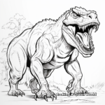 Giganotosaurus Dinosaur Strolling Through the Jungle Coloring Pages 3