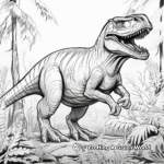 Giganotosaurus Dinosaur Strolling Through the Jungle Coloring Pages 4