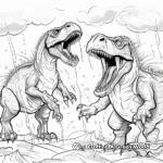 Giganotosaurus vs T Rex During a Thunderstorm Coloring Pages 3