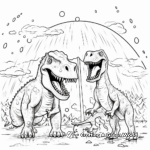 Giganotosaurus vs T Rex During a Thunderstorm Coloring Pages 4