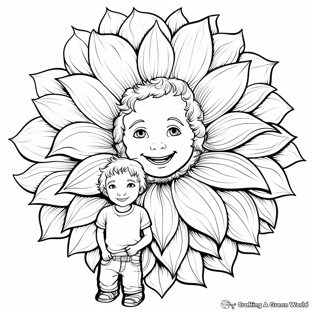 Gigantic Sunflower Coloring Pages 2