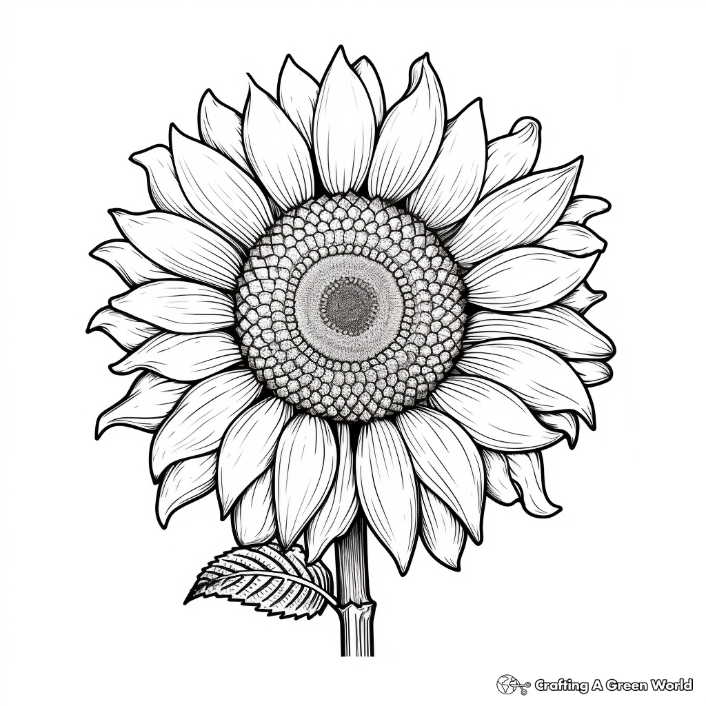 Gigantic Sunflower Coloring Pages 3