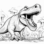 Gigantic Tarbosaurus Roaring Coloring Page 2