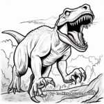Gigantic Tarbosaurus Roaring Coloring Page 3