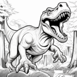Gigantic Tarbosaurus Roaring Coloring Page 4