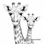 Giraffe Pair Coloring Pages: Male and Female Giraffe 2