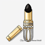 Glamorous Gold Lipstick Coloring Pages 2