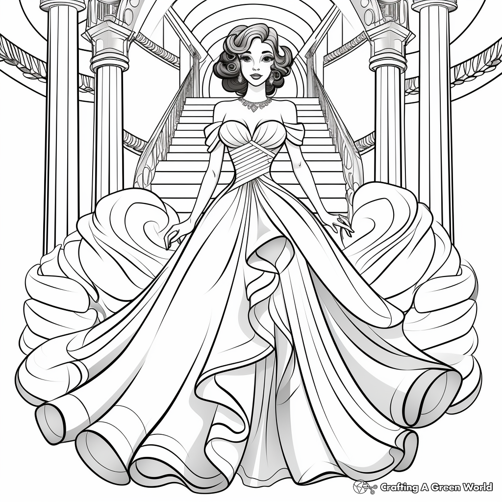 Glamorous Hollywood Style Bride Coloring Pages 4
