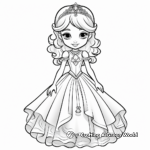 Glistening Icy Gown Winter Princess Coloring Pages 2