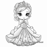 Glistening Icy Gown Winter Princess Coloring Pages 3