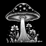 Glow in The Dark Bioluminescent Mushroom Coloring Pages 3