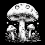 Glow in The Dark Bioluminescent Mushroom Coloring Pages 4