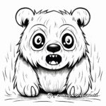 Glowing-Eyed Bear in the Dark Coloring Pages 1