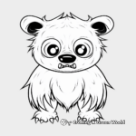 Glowing-Eyed Bear in the Dark Coloring Pages 2