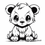 Glowing-Eyed Bear in the Dark Coloring Pages 4