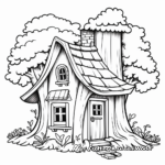 Gnome House in the Forest Coloring Pages for Children 2