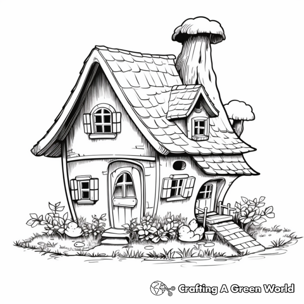 Gnome House Coloring Pages - Free &amp; Printable!