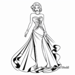 Golden Age Hollywood Glam Dress Coloring Pages 1