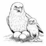 Golden Eagle Family Coloring Pages: Male, Female, and Eaglets 1