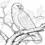Golden Eagle Watching from Tree Coloring Pages 1