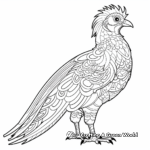 Golden Pheasant Coloring Pages for Adults: Detailed Design 1