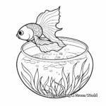 Goldfish in a Bowl Coloring Pages 2