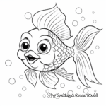 Goldfish with Lovely Bubbles Coloring Pages 4