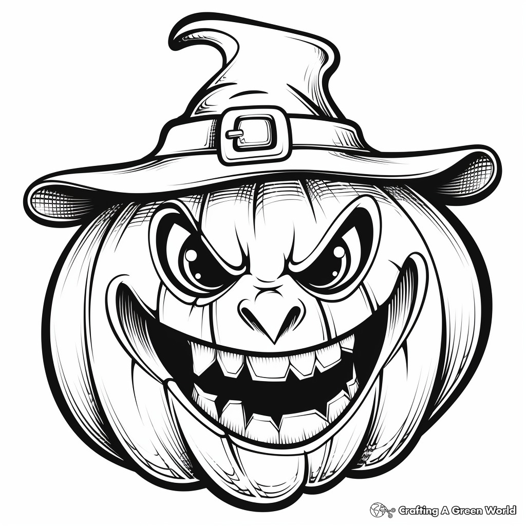 Goofy Jack o Lantern Coloring Pages for Kids 1