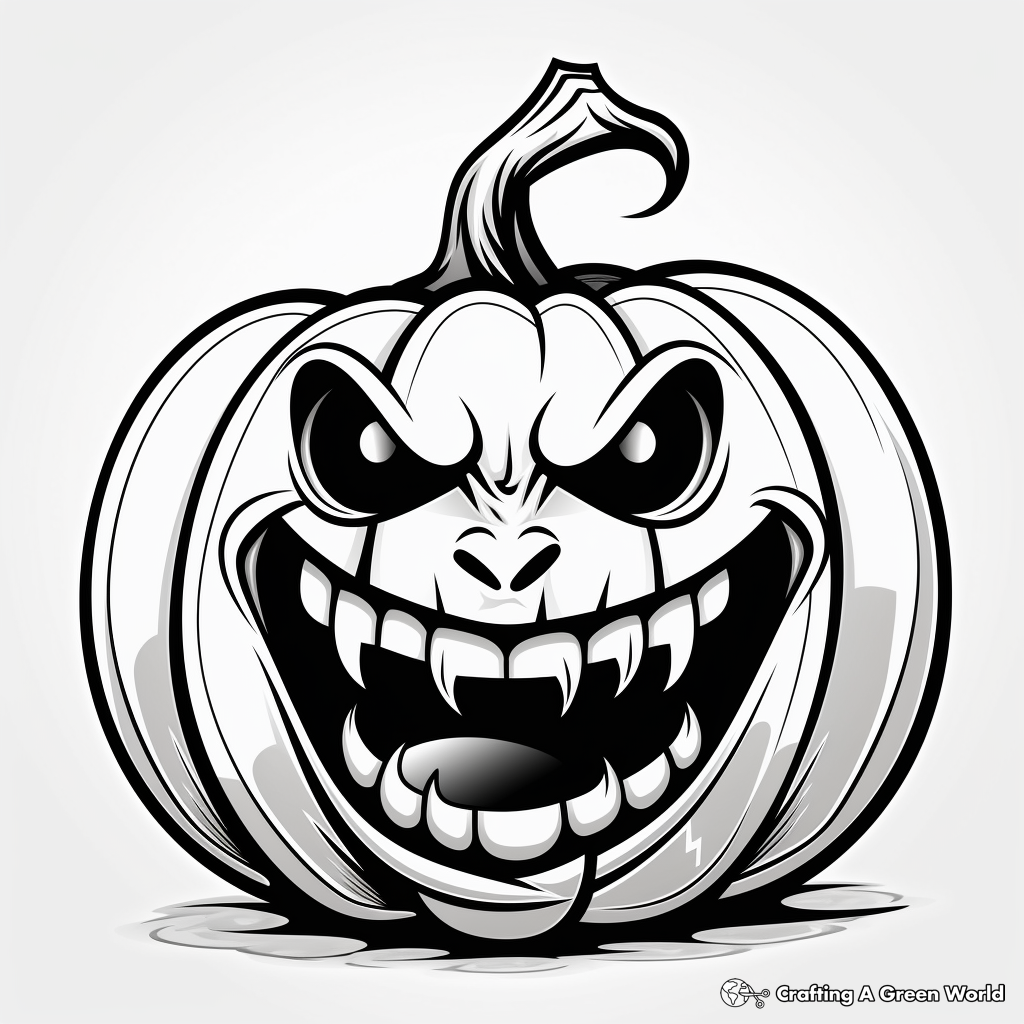 Goofy Jack o Lantern Coloring Pages for Kids 2