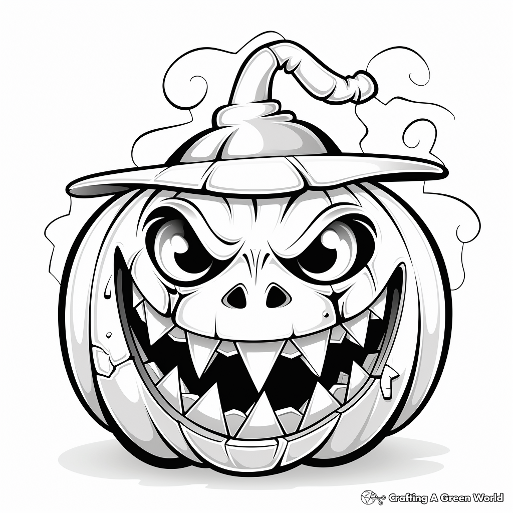 Goofy Jack o Lantern Coloring Pages for Kids 3