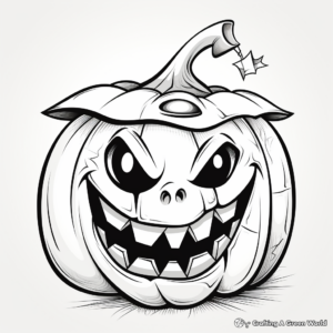 Goofy Jack o Lantern Coloring Pages for Kids 4