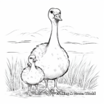 Goose Chicks Coloring Pages for Children 1