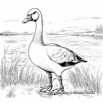 Goose in the Wild: Wetlands-Scene Coloring Pages 2