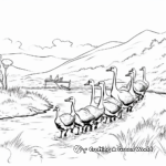 Goose Migration Scene Coloring Pages 1