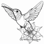 Gorgeous Hummingbird and Butterfly Coloring Pages 4