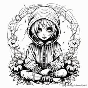 Gothic Anime Horror Coloring Pages 1