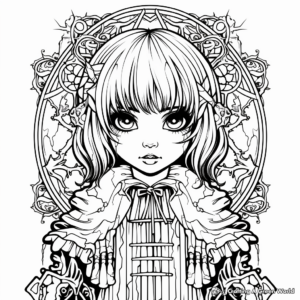Gothic Anime Horror Coloring Pages 2