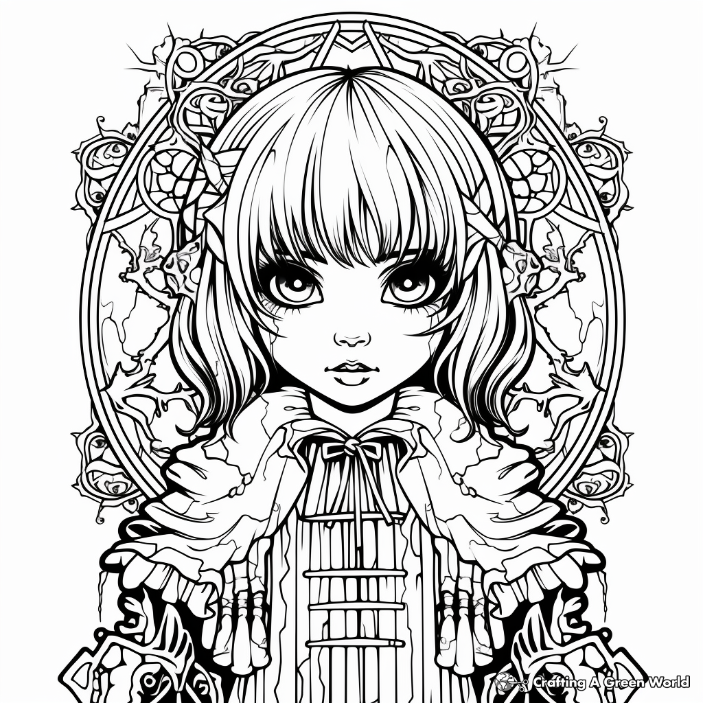Gothic Anime Horror Coloring Pages 2