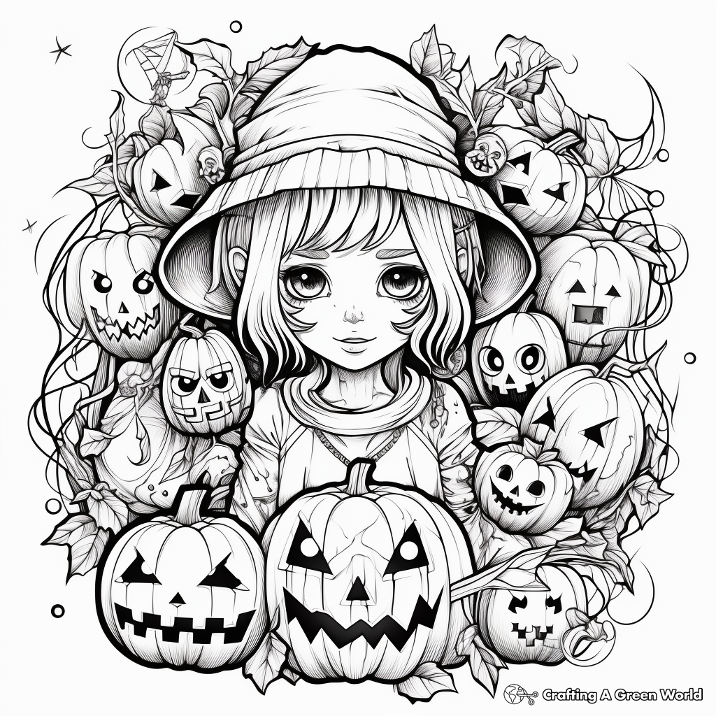 Gothic Anime Horror Coloring Pages 3