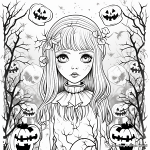 Gothic Anime Horror Coloring Pages 4